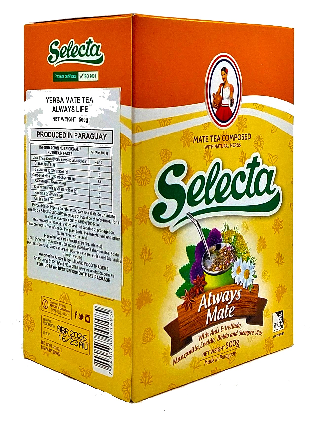 Selecta Siempre Mate 0,5 kg  Yerba Mate \ Yerba Mate dalla A alla Z \  Selecta Yerba Mate \ Per tipo \ Tè alle erbe Yerba Mate Yerba Mate \ Per